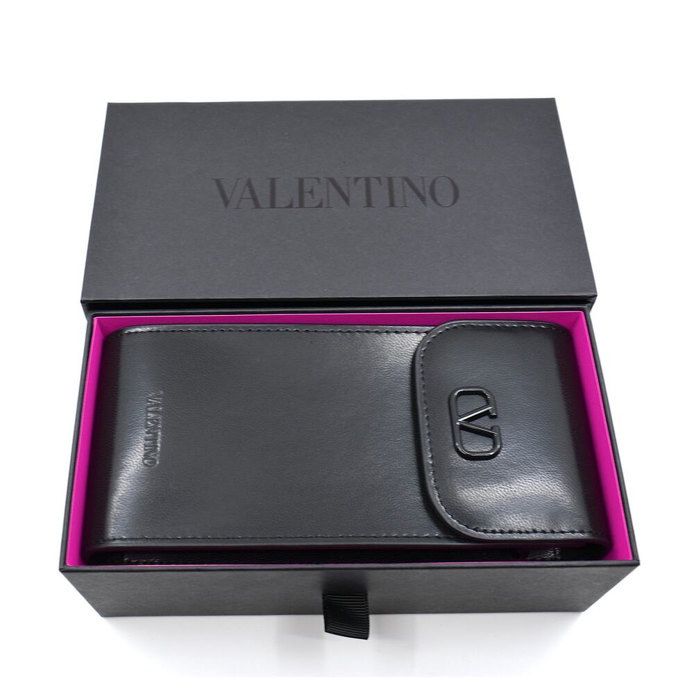 NEW VALENTINO GOLDCUT VLS-113A-55 BLACK GREY LENS SUNGLASSES AUTHENTIC - Picture 15 of 15